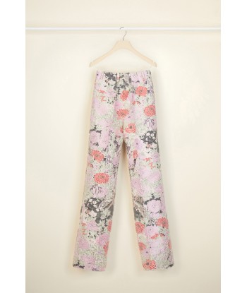 Straight-legged trousers in cotton jacquard ouvre sa boutique