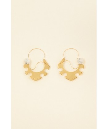 Large two-tone serrated hoop brass earrings vous aussi creer 