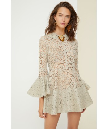 Overstitched lace mini dress pas cher chine