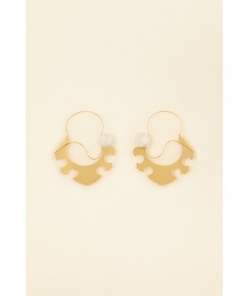 Large two-tone serrated hoop brass earrings vous aussi creer 