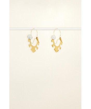 Large two-tone serrated hoop brass earrings vous aussi creer 