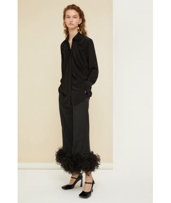 Trousers with feather hem in eco-friendly wool chez Cornerstreet bien 