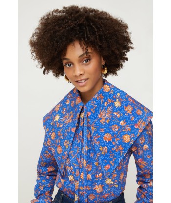 Printed collar in organic poplin 50-70% off 