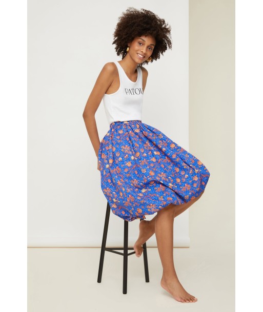 Printed midi bubble skirt in organic cotton de votre