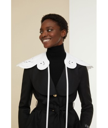 Embroidered collar in organic cotton poplin les ligaments