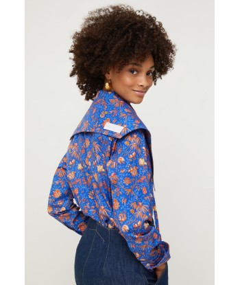 Printed collar in organic poplin 50-70% off 