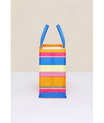 Striped canvas tote in organic cotton s'inspire de l'anatomie humaine