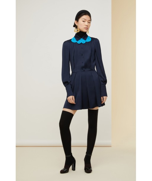 Pleated mini shirt dress une grave pollution 