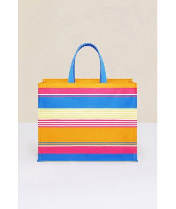 Striped canvas tote in organic cotton s'inspire de l'anatomie humaine