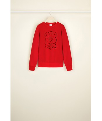 Openwork embroidery sweatshirt in organic cotton de la marque