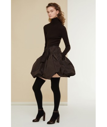 Bubble hem skirt in eco-friendly faille outlet