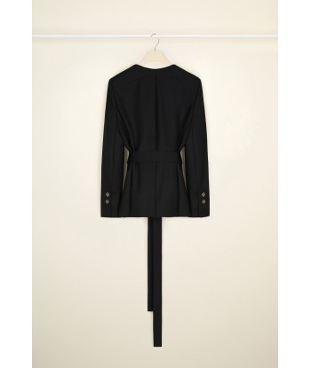 Scalloped collar jacket in organic wool ou a consommer sur place