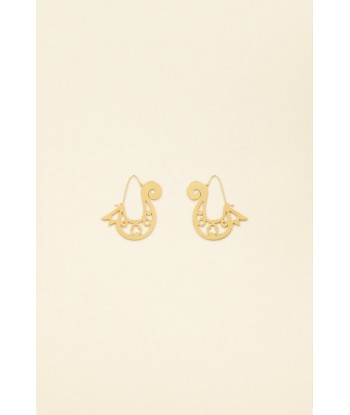 Asymmetrical cut-out hoop earrings in gold-plated brass Economisez 