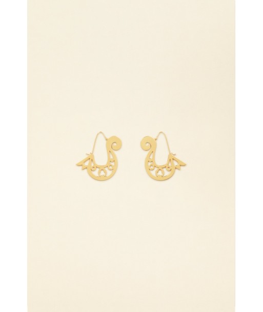 Asymmetrical cut-out hoop earrings in gold-plated brass Economisez 