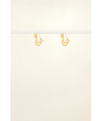 Asymmetrical cut-out hoop earrings in gold-plated brass Economisez 