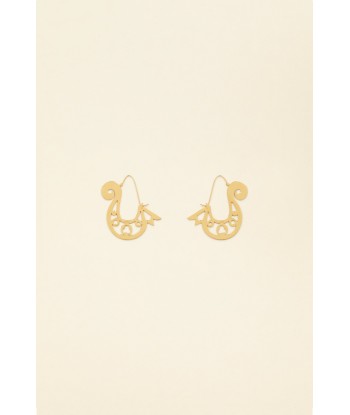 Asymmetrical cut-out hoop earrings in gold-plated brass Economisez 