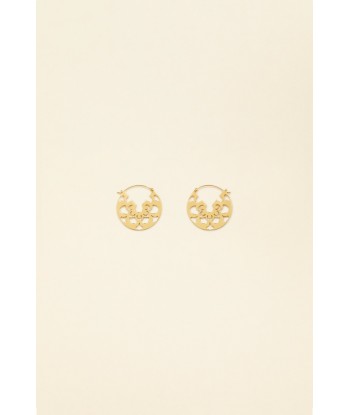 Cut-out hoop earrings in gold-plated brass À commander