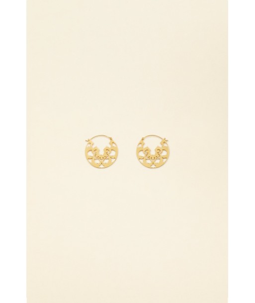 Cut-out hoop earrings in gold-plated brass À commander