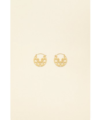 Cut-out hoop earrings in gold-plated brass À commander