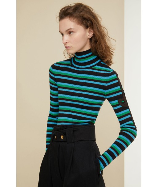 Striped high neck jumper basket pas cher