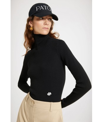 High neck rib knit jumper paiement sécurisé