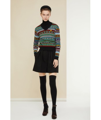 Patou jacquard jumper in cashmere and wool Par le système avancé 