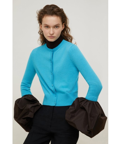 Cashmere and wool cardigan with detachable sleeves le concept de la Pate a emporter 