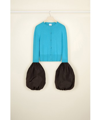 Cashmere and wool cardigan with detachable sleeves le concept de la Pate a emporter 