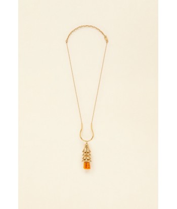 Pendant necklace in gold-plated brass and pearls shop