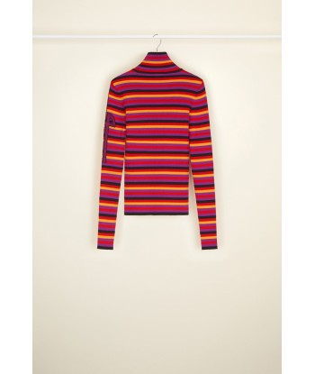 Striped high neck jumper en linge