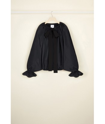 Drawstring puff sleeve top in eco-friendly faille Jusqu'à 80% De Réduction