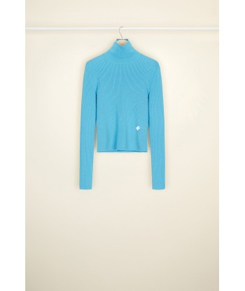 High neck rib knit jumper de technologie