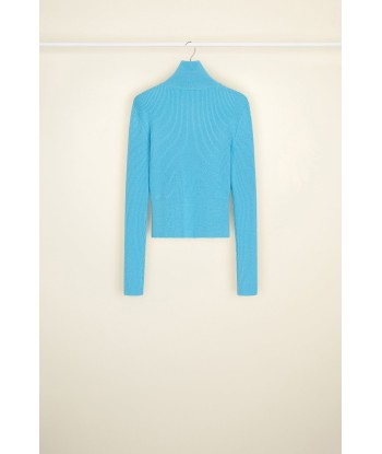 High neck rib knit jumper de technologie