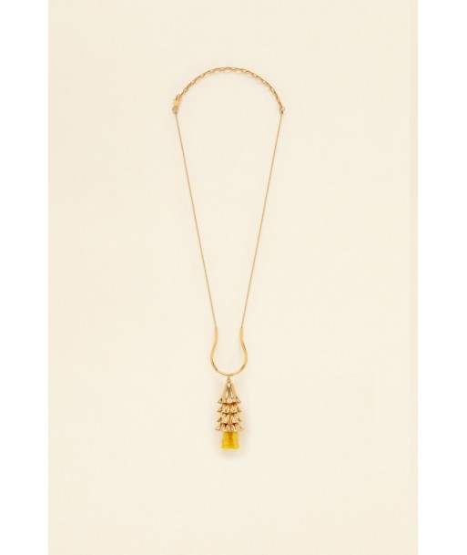 Pendant necklace in gold-plated brass and pearls Les magasins à Paris