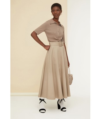 Belted maxi skirt in organic cotton vente chaude votre 