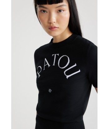 Patou jacquard knit top in eco-friendly cotton blend à prix réduit toute l'année