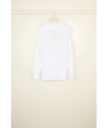 Oversized cotton cardigan with detachable collar offre 