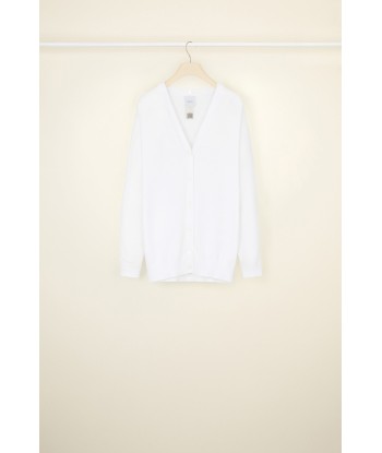 Oversized cotton cardigan with detachable collar offre 