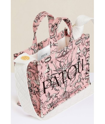 Small Patou canvas tote in printed organic cotton vous aussi creer 