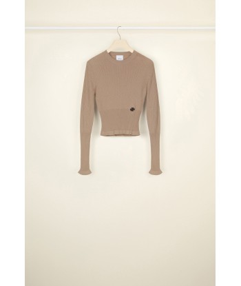 Fitted rib knit jumper in organic cotton les ctes