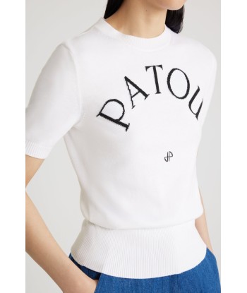 Patou jacquard knit top in eco-friendly cotton blend pas cher chine