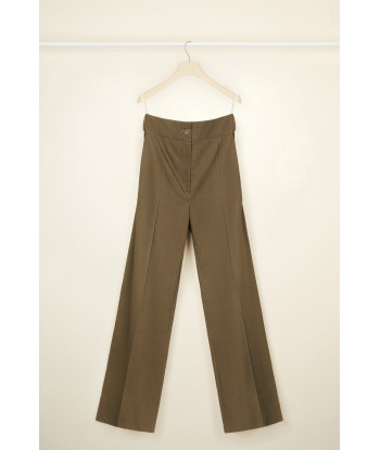 Long tailored trousers in organic cotton pas cher chine