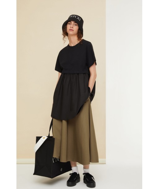 Belted maxi skirt in organic cotton vente chaude votre 