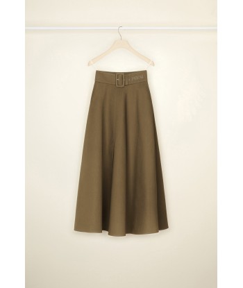 Belted maxi skirt in organic cotton vente chaude votre 