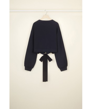 Cropped grosgrain sweatshirt in organic cotton suggérées chez