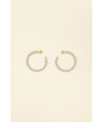 Large braided hoop earrings solde