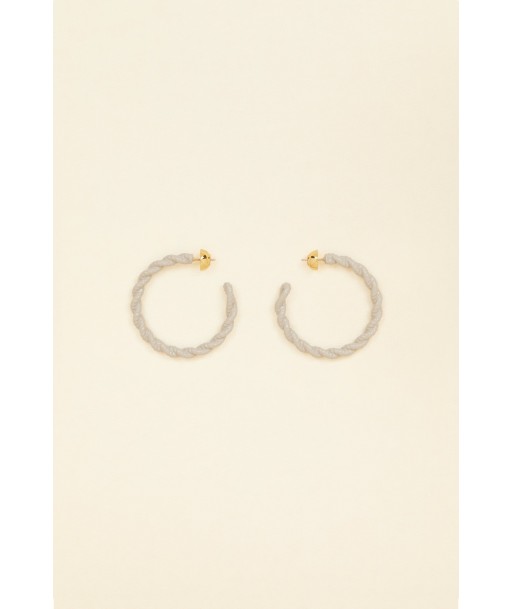 Large braided hoop earrings solde