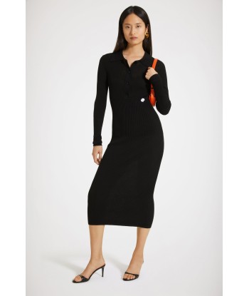 Knit polo midi dress in organic cotton Par le système avancé 