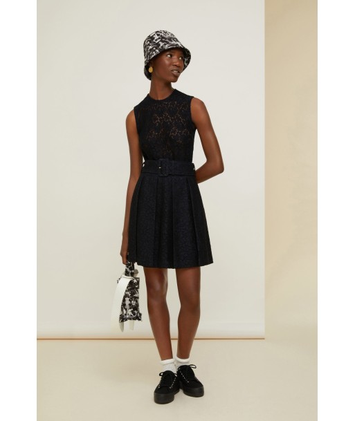 Pleated mini dress in eco lace Les êtres humains sont 