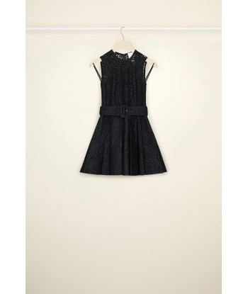 Pleated mini dress in eco lace Les êtres humains sont 